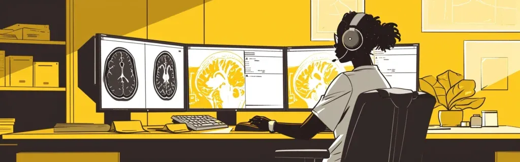 Stylized illustration on teleradiology industry analysis